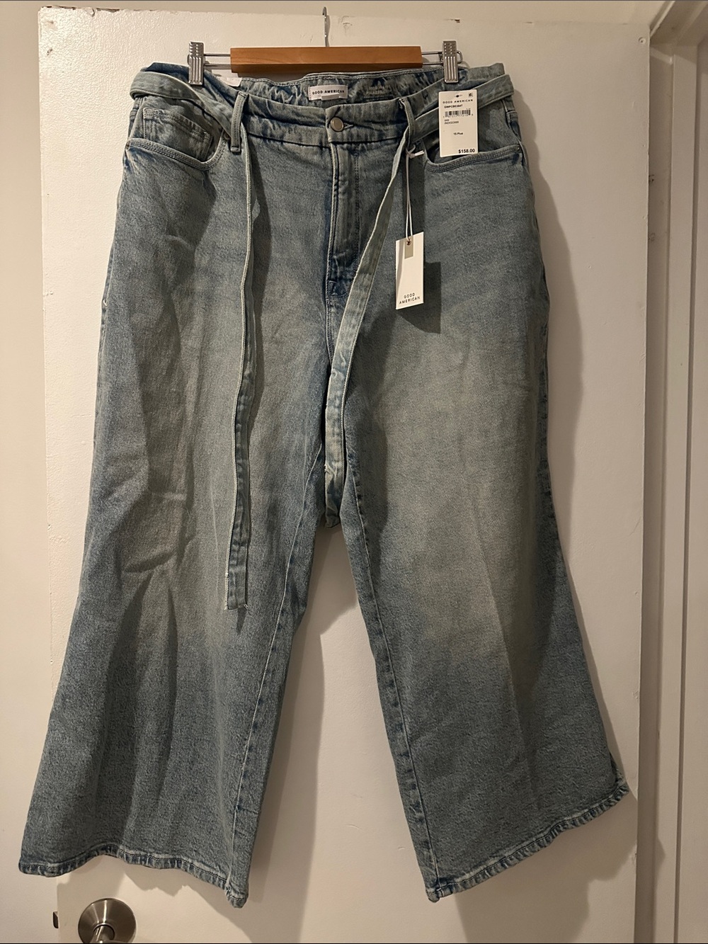 NWT Good American Good Waist Palazzo Crop